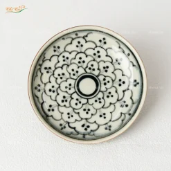 Đĩa Muối Tròn Nông Hoa Bèo Xanh Đồng Bát Tràng