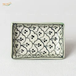 Gia Vị Chữ Nhật 1 Ngăn Hoa Bèo Xanh Đồng Bát Tràng