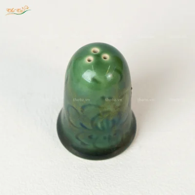 Ống Rắc Tiêu Hoa Bèo Xanh Đồng Bát Tràng