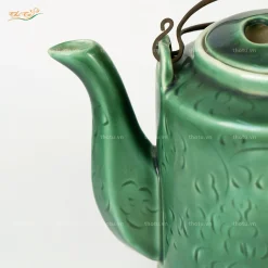 Ấm trà hoa bèo men xanh