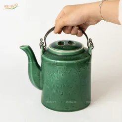 Ấm trà hoa bèo men xanh