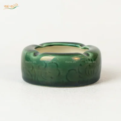 Gạt tàn men xanh đồng