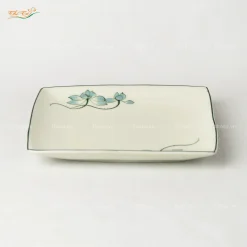 Khay Vuông Sen Xanh Bát Tràng