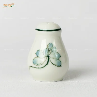 Ống rắc tiêu sen xanh Bát Tràng