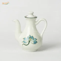 Ấm mắm có quai sen xanh Bát Tràng