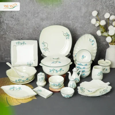 Bộ bát đĩa sen xanh