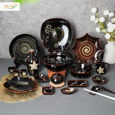 Bát đĩa men đen Hàn Quốc