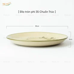 Đĩa Tròn Chuồn Trúc Bát Tràng 