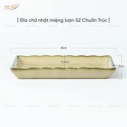 Đĩa Chữ Nhật Miệng Lượn Chuồn Trúc