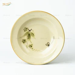Đĩa 2 lá sâu lòng chuồn trúc Bát Tràng