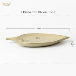 Đĩa lá trầu chuồn trúc Bát Tràng