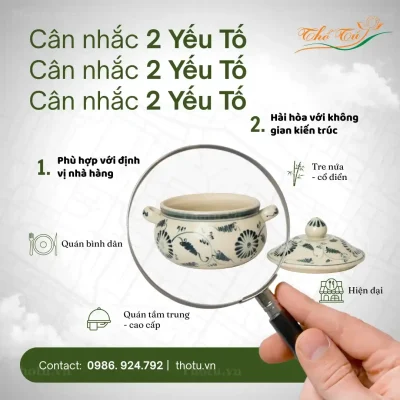 2 yếu tố khi chọn bát đĩa nhà hàng cơm niêu