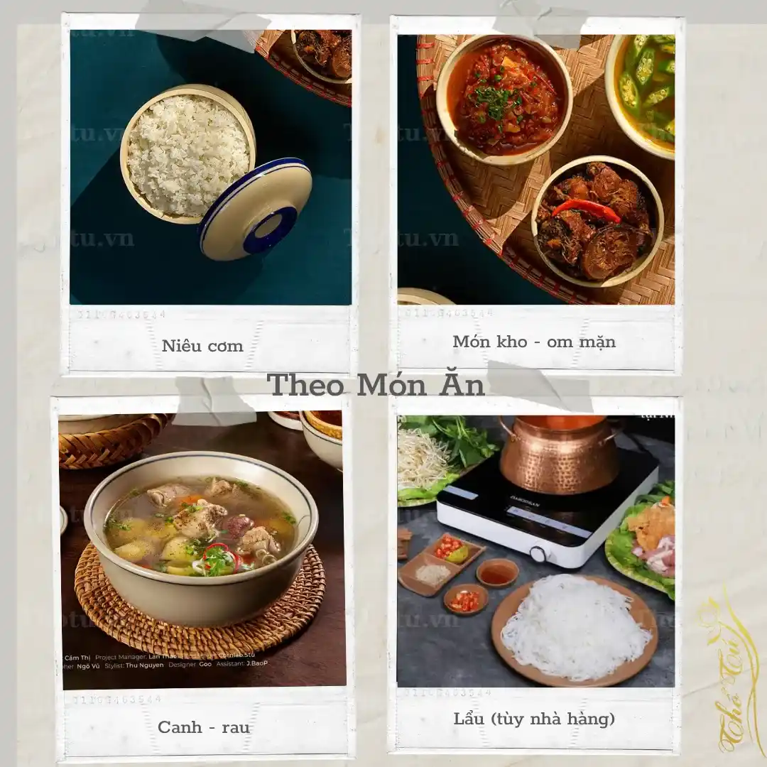 Bát đĩa nhà hàng cơm niêu theo món ăn