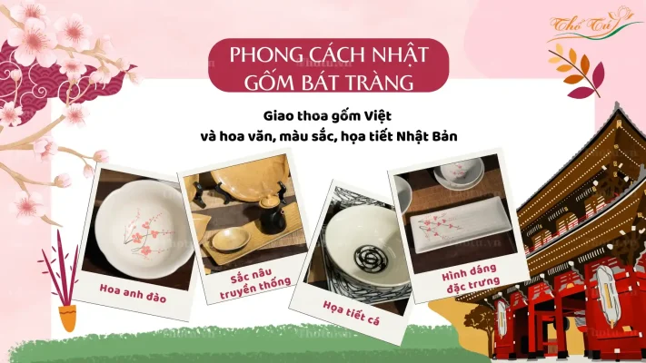 Bát đĩa Bát Tràng phong cách Nhật Bản