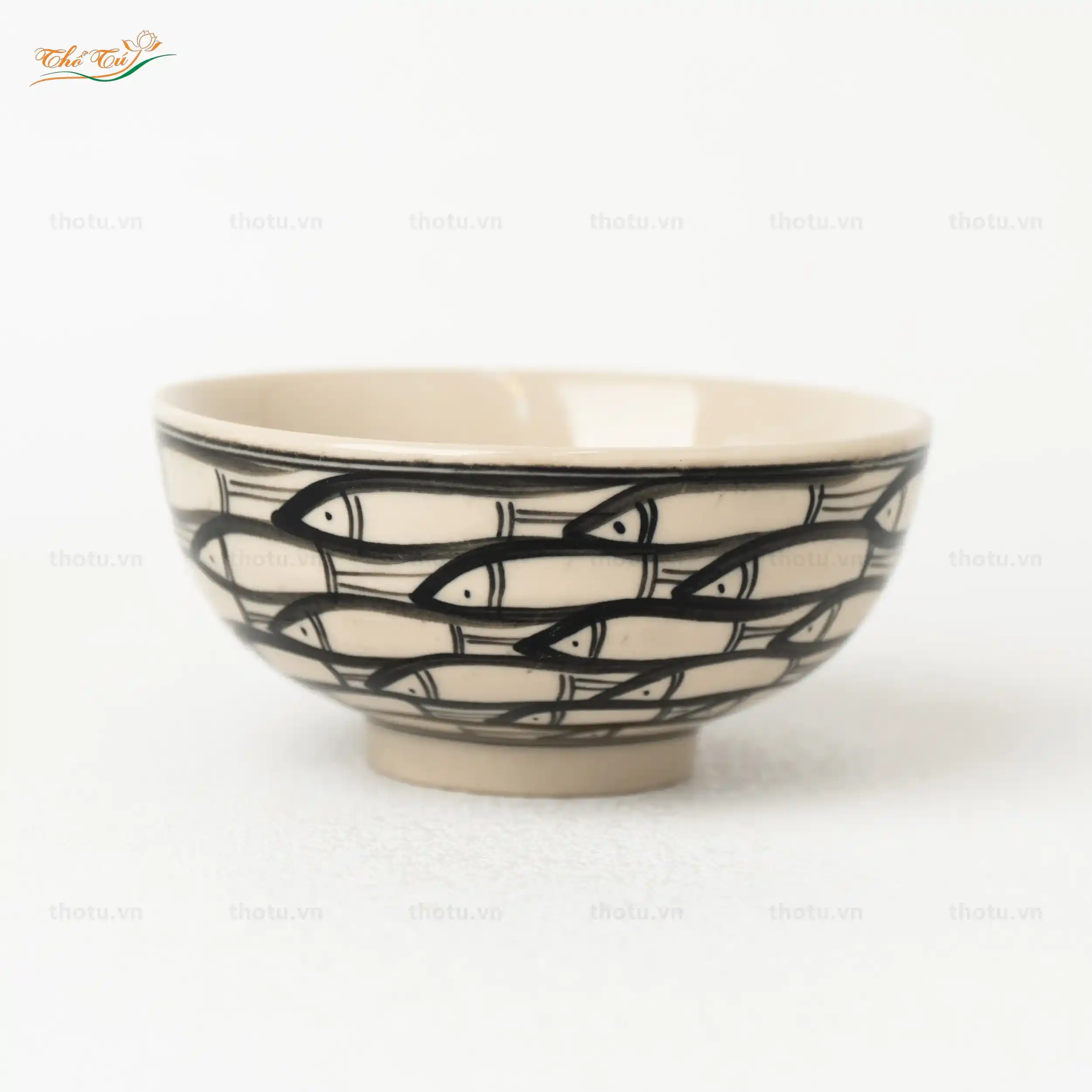 Bát Cơm Men Trắng Cá Đàn Bát Cơm Men Trắng Cá Đàn