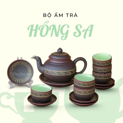 Bộ ấm chén gốm giúp không khí đón khách ngày Tết thêm ấm cúng