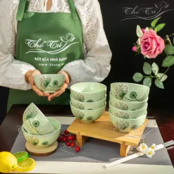 Bộ bát cơm men ngọc bồ công anh