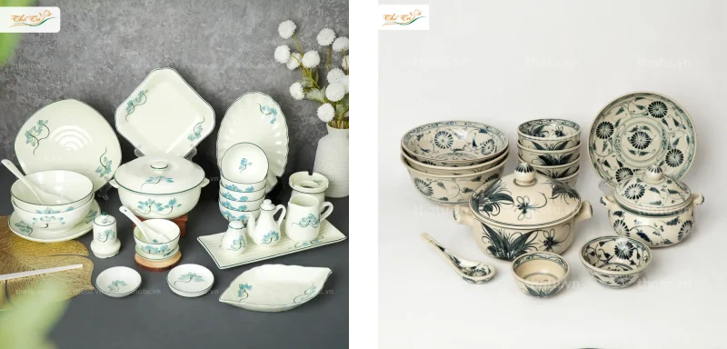 Mẫu bát đĩa có hoạ tiết mang đậm hơi thở văn hoá Việt