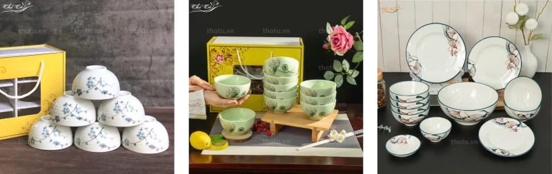 Có nhiều mẫu bát đĩa phù hợp với từng mức ngân sách