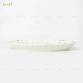 Đĩa Bầu Dục Múi Men Kem Đài Sen