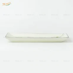 Đĩa Chữ Nhật Men Kem Đài Sen Bát Tràng