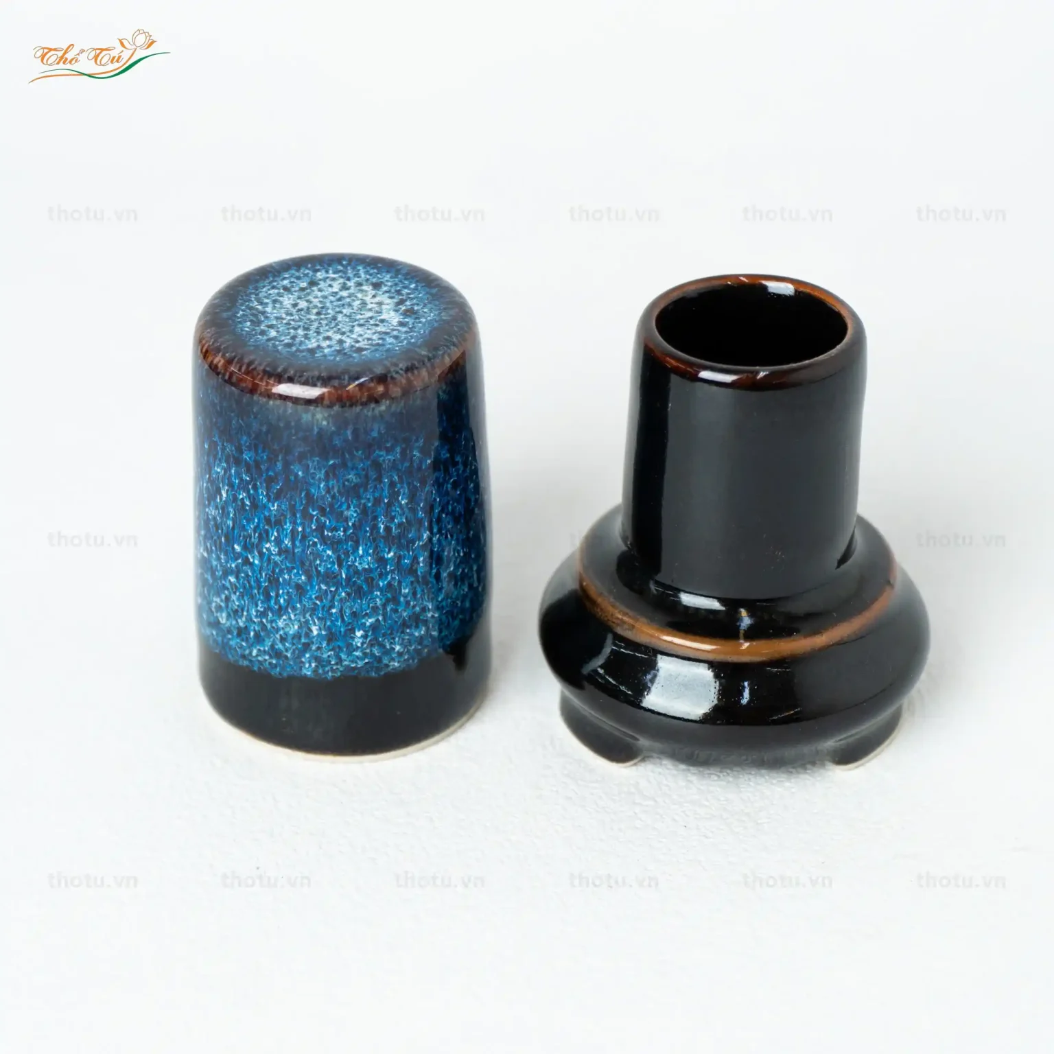 Ống tăm men hỏa biến xanh lam