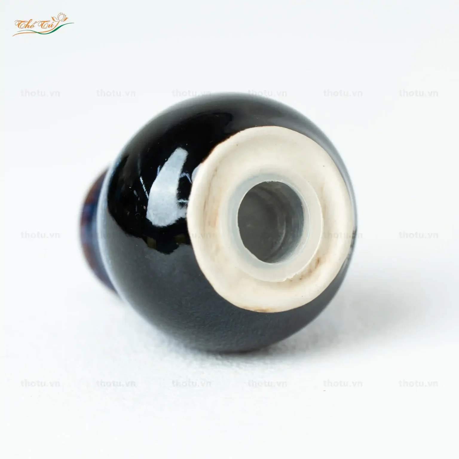 Lọ tiêu men hỏa biến xanh lam