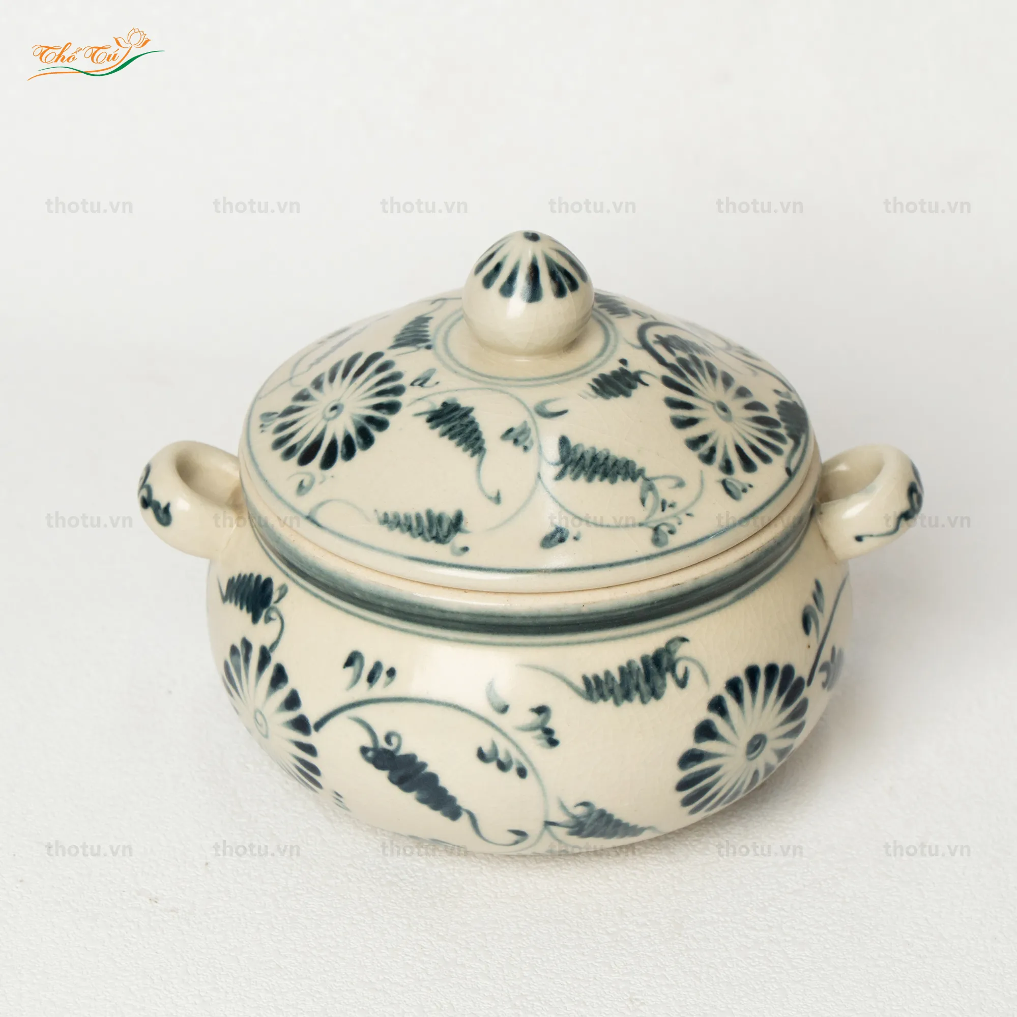 Âu Cơm Men Rạn Vẽ Cúc Dây Âu Cơm Men Rạn Vẽ Cúc Dây