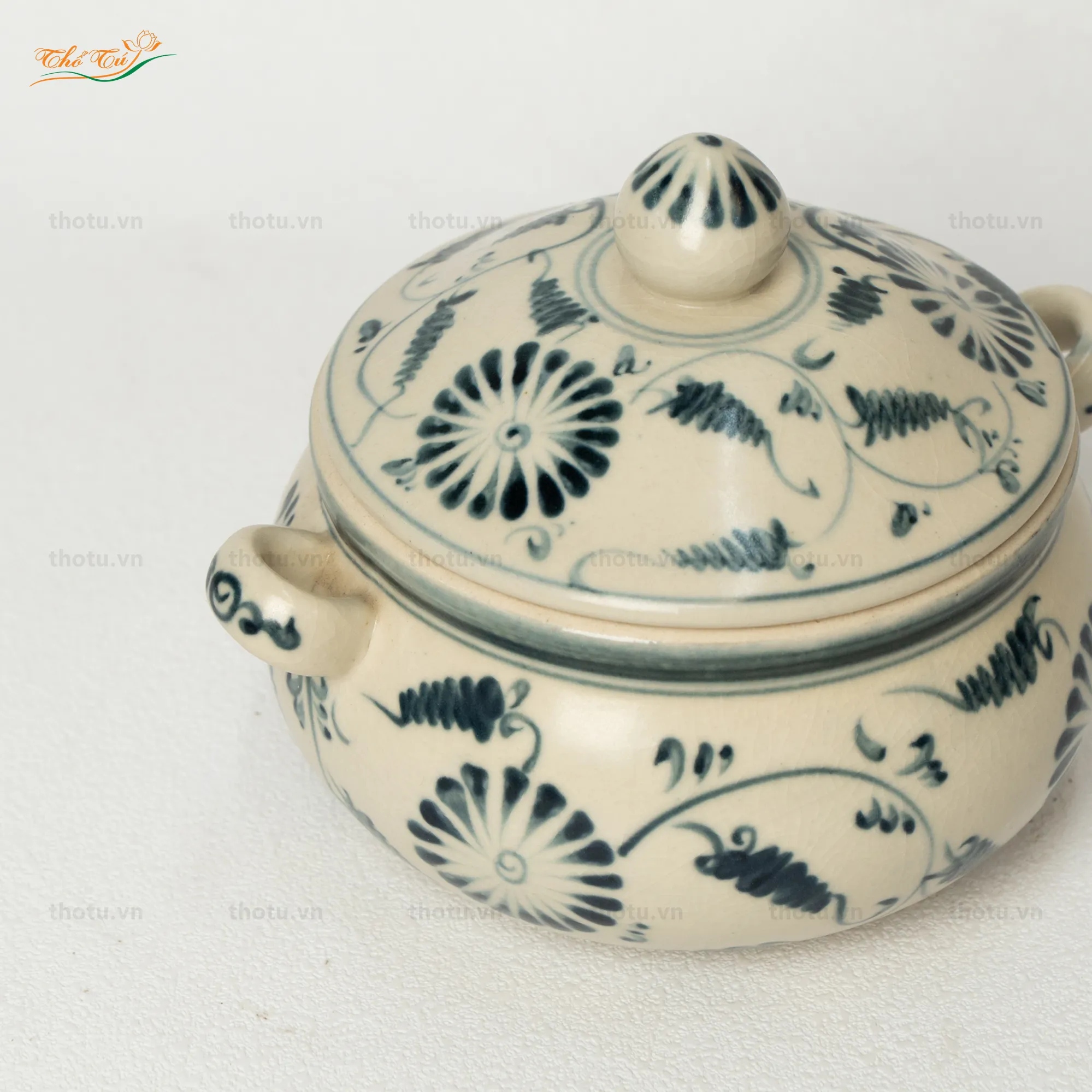 Âu Cơm Men Rạn Vẽ Cúc Đen Âu Cơm Men Rạn Vẽ Cúc Đen