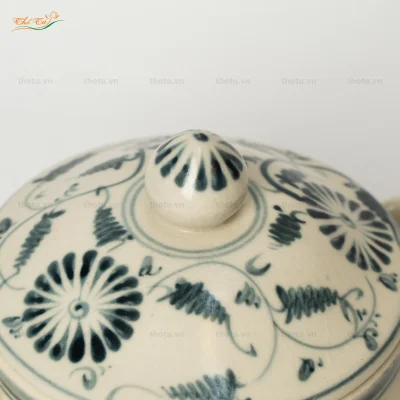 Âu Cơm Men Rạn Vẽ Cúc Đen