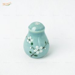 Lọ Tiêu Men Lam Đào Trắng