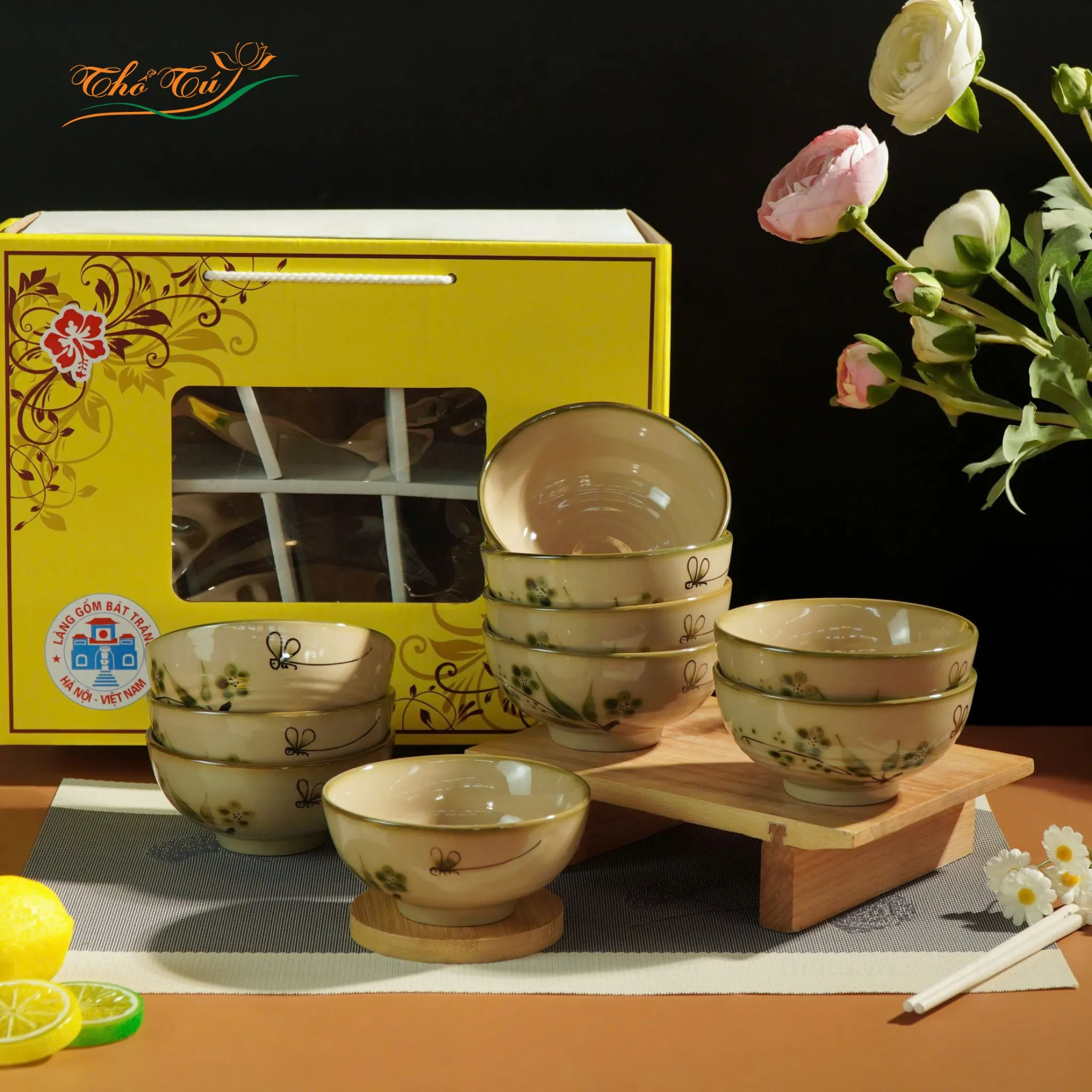 Bộ Bát Chuồn Trúc Xanh Bộ Bát Chuồn Trúc Xanh