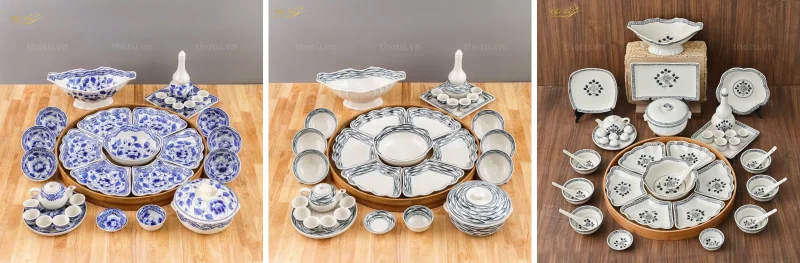 Mẫu bộ bát đĩa Thổ Tú đồng bộ và thanh lịch