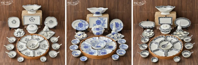Bộ bát đĩa Thổ Tú giúp mâm cỗ Tết thêm sang trọng