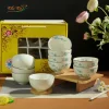 Bộ Bát Cơm Men Kem Đào Xanh