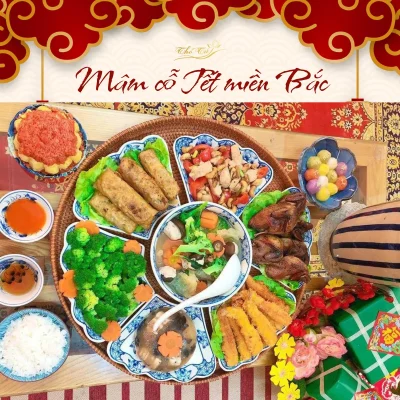 Mâm cỗ ngày Tết miền Bắc