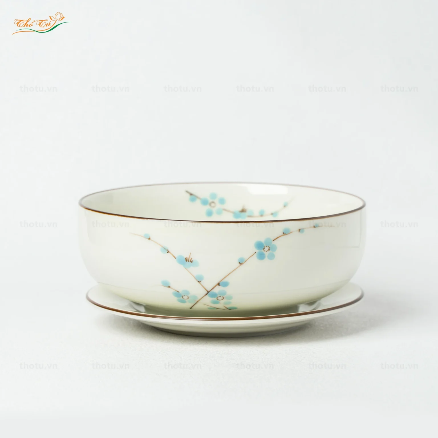 Tô Phở Phệ Men Kem Đào Xanh Bát Tràng