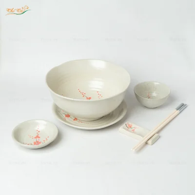 Tô Phở Sâu Men Gấm Hoa Đào Bát Tràng