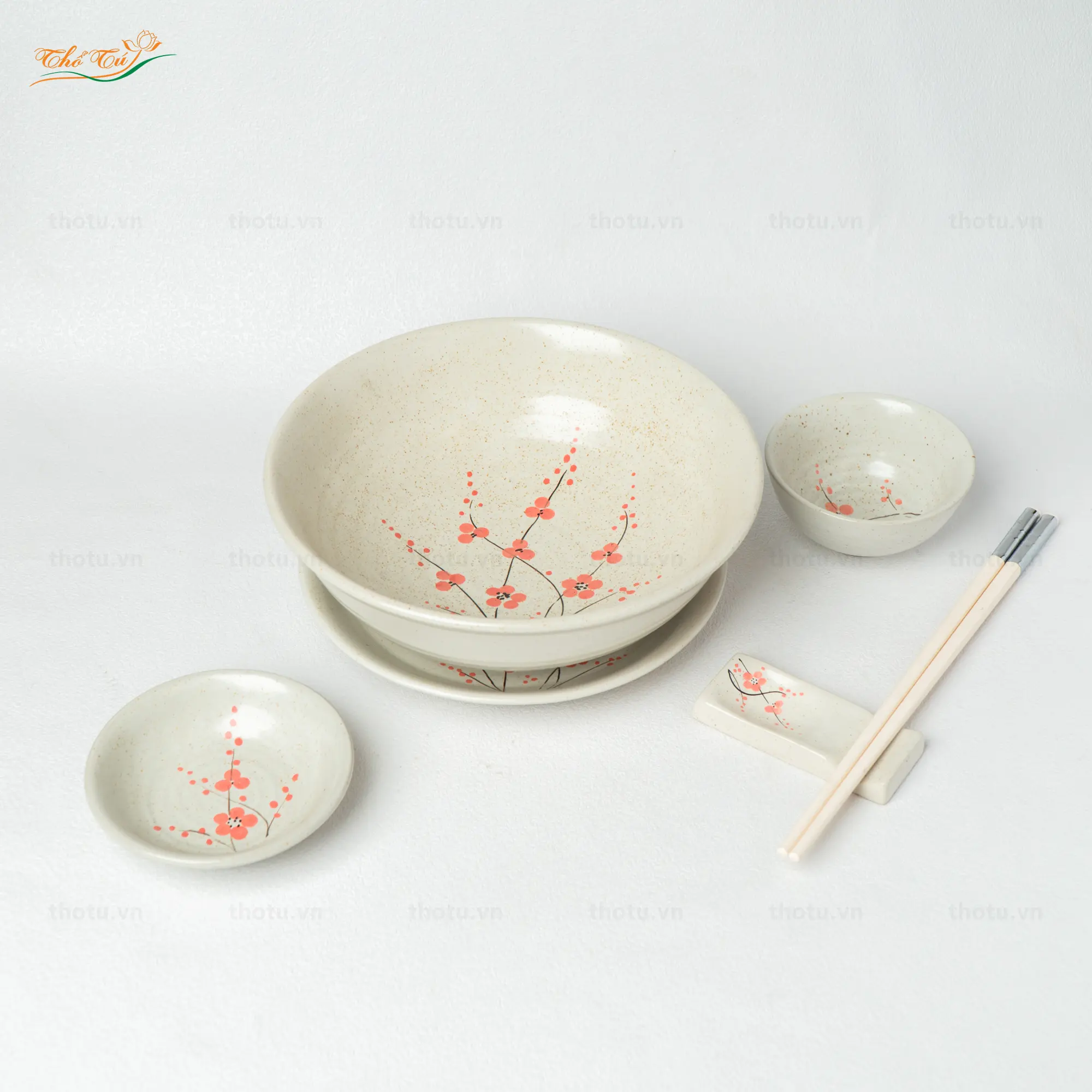 Tô Phở Nông Men Gấm Hoa Đào Bát Tràng Tô Phở Nông Men Gấm Hoa Đào Bát Tràng