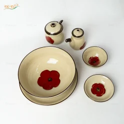 Tô Phở Sâu Hoa Sứ Đỏ 3D Bát Tràng