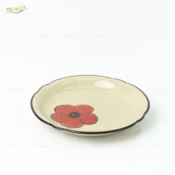 Đĩa Hoa Hoa Sứ Đỏ 3D