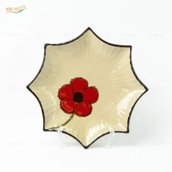 Đĩa Sao Hoa Sứ Đỏ 3D