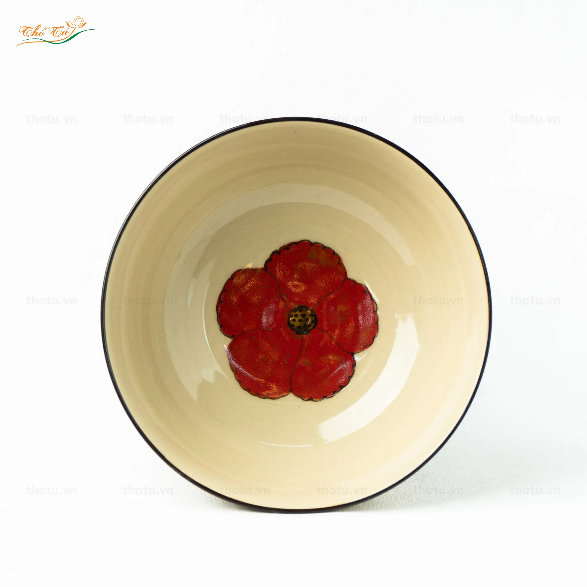 Tô Sâu Hoa Sứ Đỏ 3D Tô Sâu Hoa Sứ Đỏ 3D