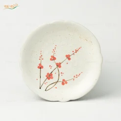 Đĩa Hoa Men Gấm Hoa Đào Bát Tràng 