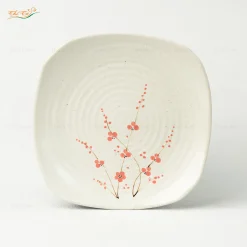 Đĩa Ảo Men Gấm Hoa Đào Bát Tràng