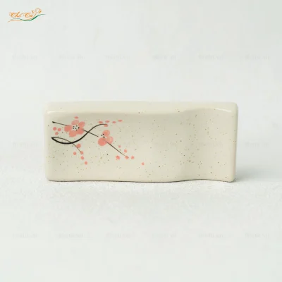 Gác Đũa Thìa Men Gấm Hoa Đào Bát Tràng 