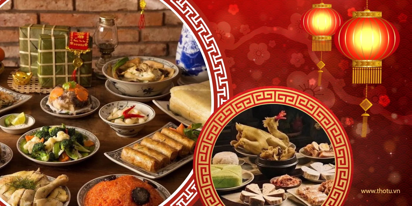 Cách bày mâm cỗ Tết đẹp, chuẩn vị 3 miền cùng gốm Thổ Tú