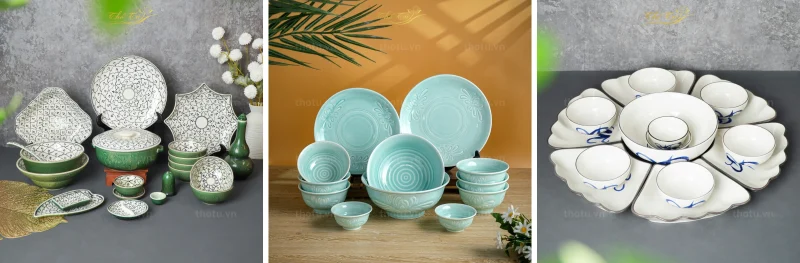 Mẫu bát đĩa gốm sứ cao cấp của Thổ Tú