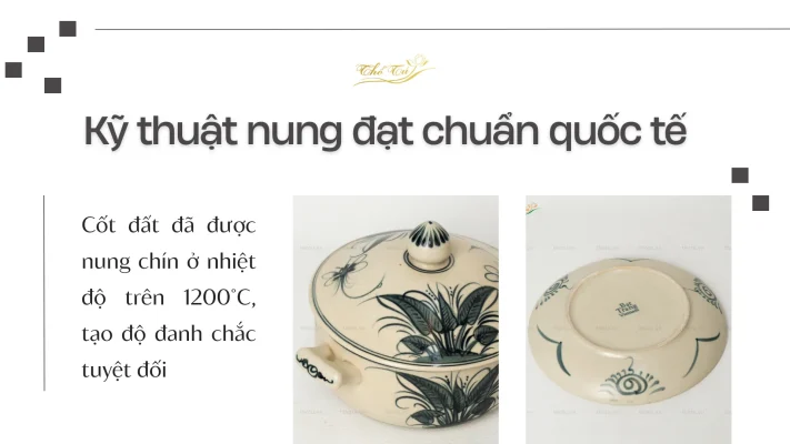 Bát đĩa men rạn được nung với nhiệt độ tiêu chuẩn