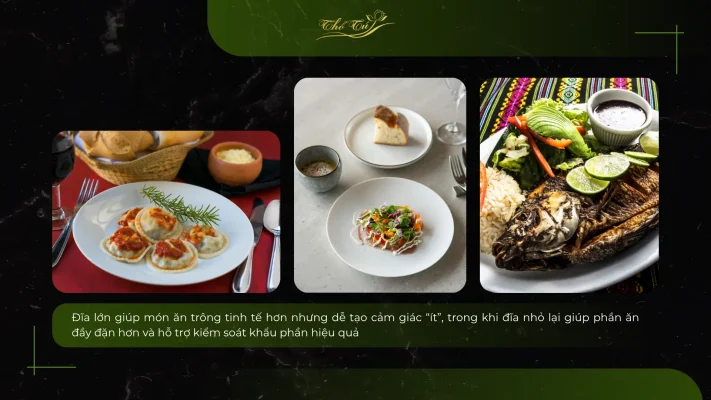 Kích thước đĩa có tác động trực tiếp đến cảm nhận khẩu phần